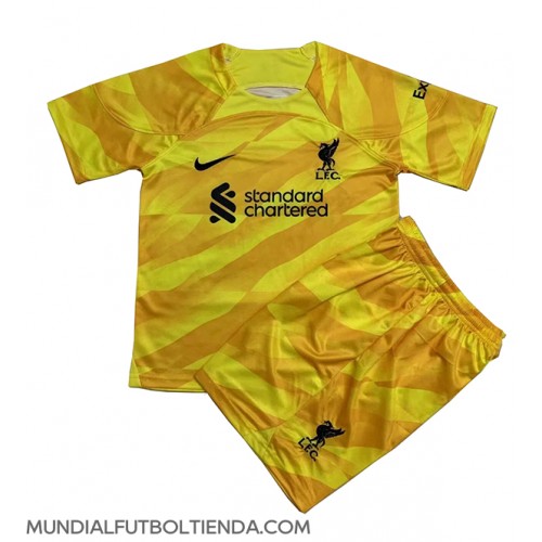 Camiseta Liverpool Portero Primera Equipación Replica 2023-24 para niños mangas cortas (+ Pantalones cortos)